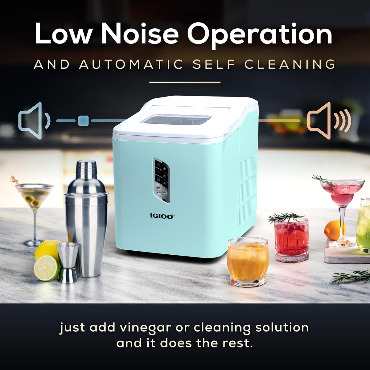 Igloo Ice Maker Countertop, Portable Ice Maker, 26Lbs, Aqua