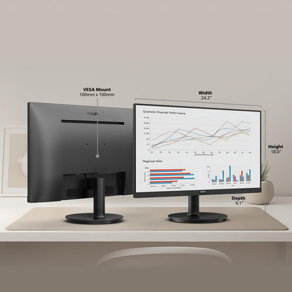 Philips 27" Computer Monitor FHD 100Hz VA VESA Eye Care, 271V8LB