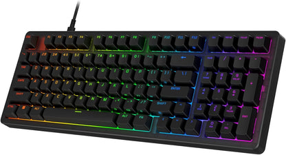 Hyperx Eve 1800 – Gaming Keyboard, 1800 Form Factor,10 Zone Customizable RGB Lighting, Built-In Media Buttons, Membrane Switches, – Black