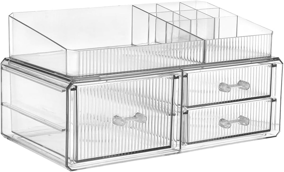 Stackable Storage Drawer, Cosmetics Storage Box, Cosmetics and Beauty Product Storage Organizer, Suitable for Makeup Room, Bathroom, Storage Room