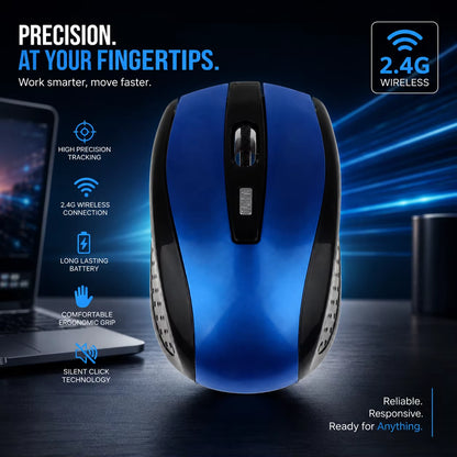 2.4Ghz Wireless Lightweight Optical Mouse DPI Adjustable Portable Ergonomic Design Computer Mouse for PC Computer Laptop Tablet