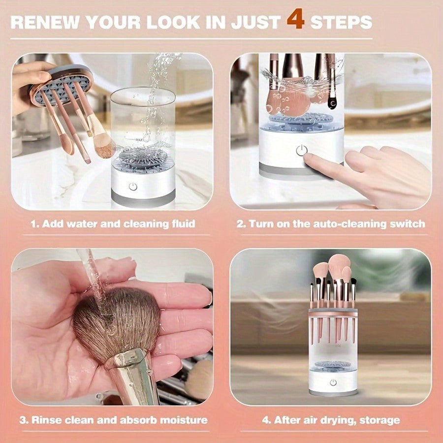 3-In-1 Electric Makeup Brush Cleaner – Fast Deep-Clean,Aut