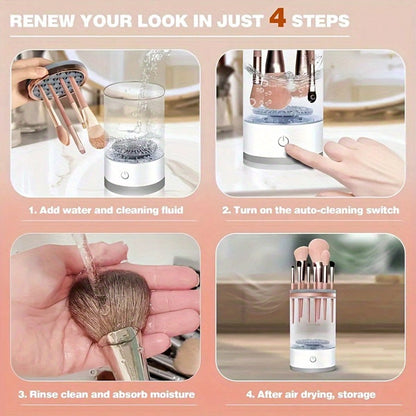 3-In-1 Electric Makeup Brush Cleaner – Fast Deep-Clean,Aut