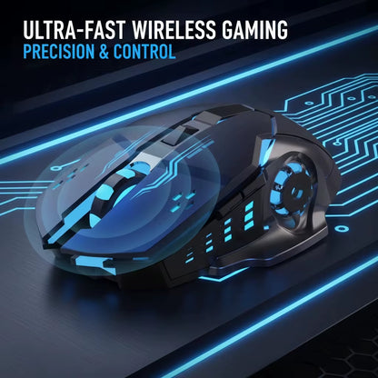 Wireless/Wired 2.4G RGB Backlit Mechanical Feel Mouse DPI Adjustable Rechargeable Ergonomic Gaming Mouse for PC Computer Laptop