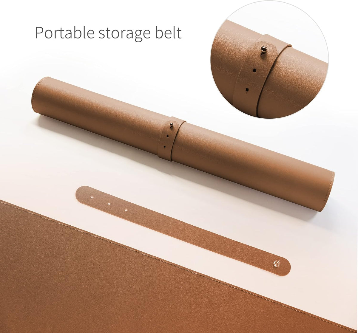 Dual-Sided Desk Pad, Natural Cork & PU Leather Large Mouse Mats for Office and Home Work, Desk Protector Non-Slip, Waterproof, Easy Clean (Brown, 36"X17")