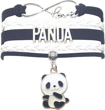 Panda Charm Bracelet Infinity Love Design for Women Men Adult