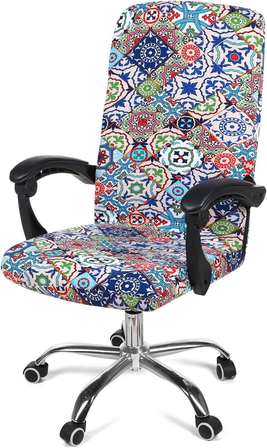 Stretch Printed Office Computer Desk Chair Covers, Colorful