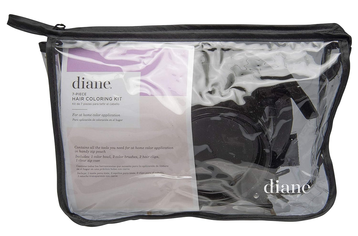 Hair Coloring Kit – 7 Piece Set – DIY Color, Dye, Highlighting Supplies, 3 Tint Brushes, 2 Clips, 1 Tint Bowl, Clear Zip Storage Bag, D851
