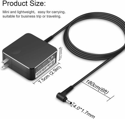 Charger Compatible with Lenovo Laptop Computer 65W 45W round Tip Power Supply AC Adapter
