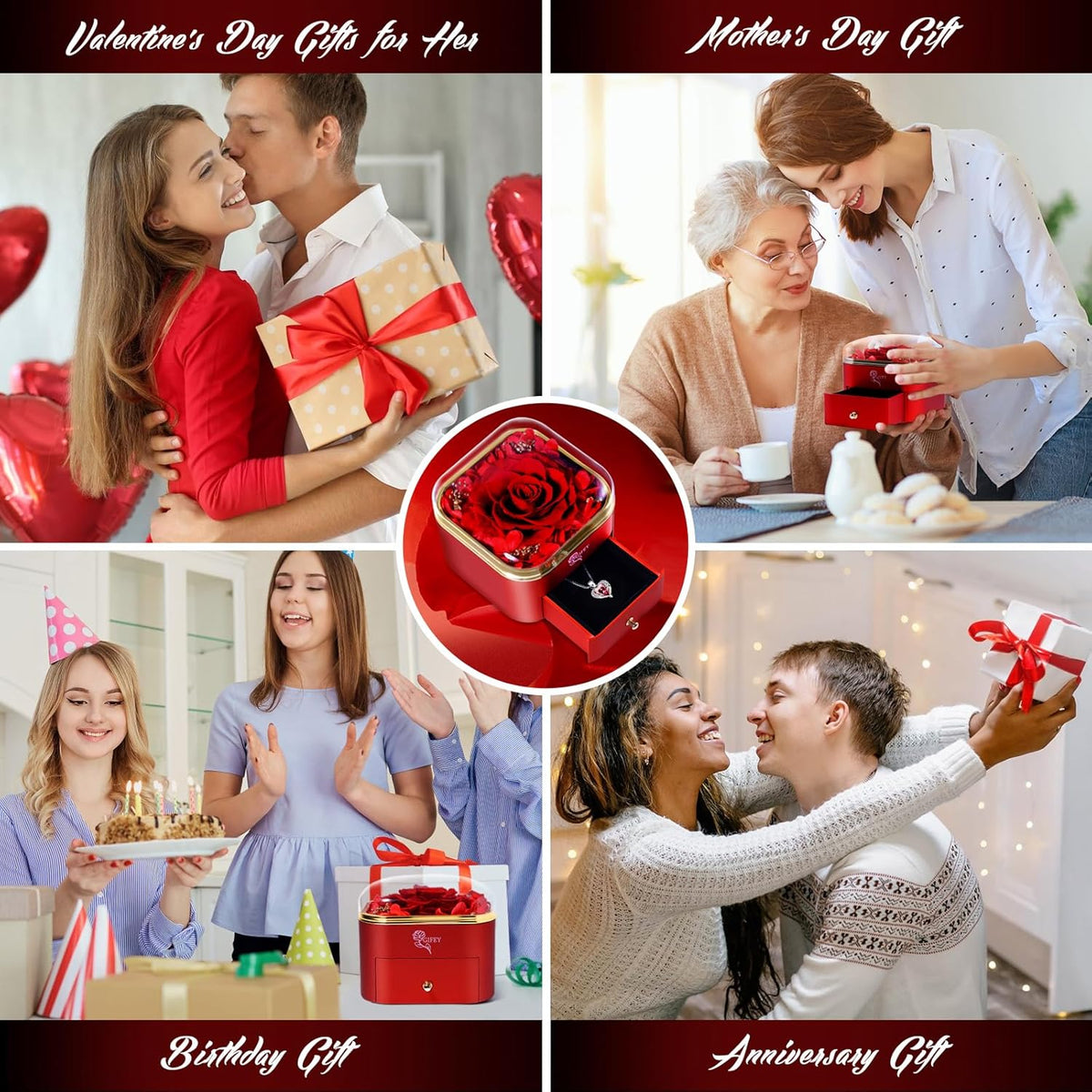 Rose Gifts for Mom, Preserved Eternal Flowers Rose Gifts for Women Wife Girlfriend on Mothers Day Anniversary Birthday Gifts for Women