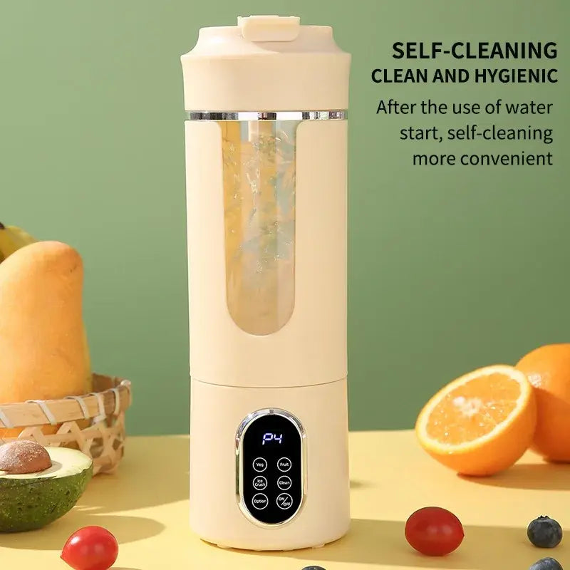 New 530Ml Portable Juicer Wireless USB Charging Crushed Ice Electric Juicing 12 Blade 4 Gears 7.4V Mini Fresh Juice Blender