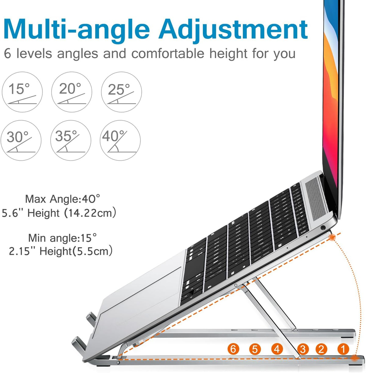Laptop Stand, Laptop Holder Riser Computer Tablet Stand,Silver