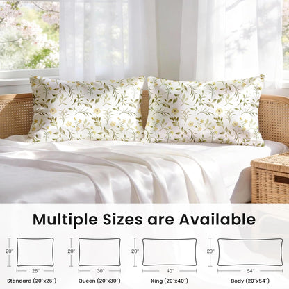 Satin Pillowcase for Hair and Skin Queen - Printed Yellow Sprig