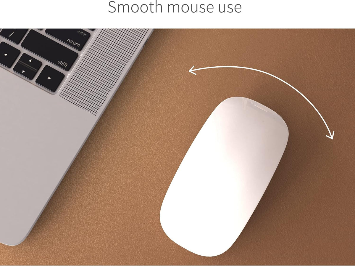 Dual-Sided Desk Pad, Natural Cork & PU Leather Large Mouse Mats for Office and Home Work, Desk Protector Non-Slip, Waterproof, Easy Clean (Brown, 36"X17")
