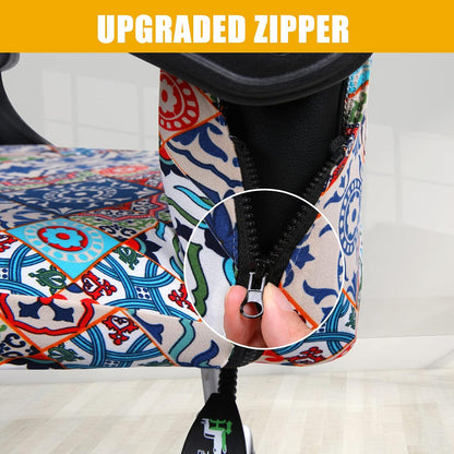 Stretch Printed Office Computer Desk Chair Covers, Colorful