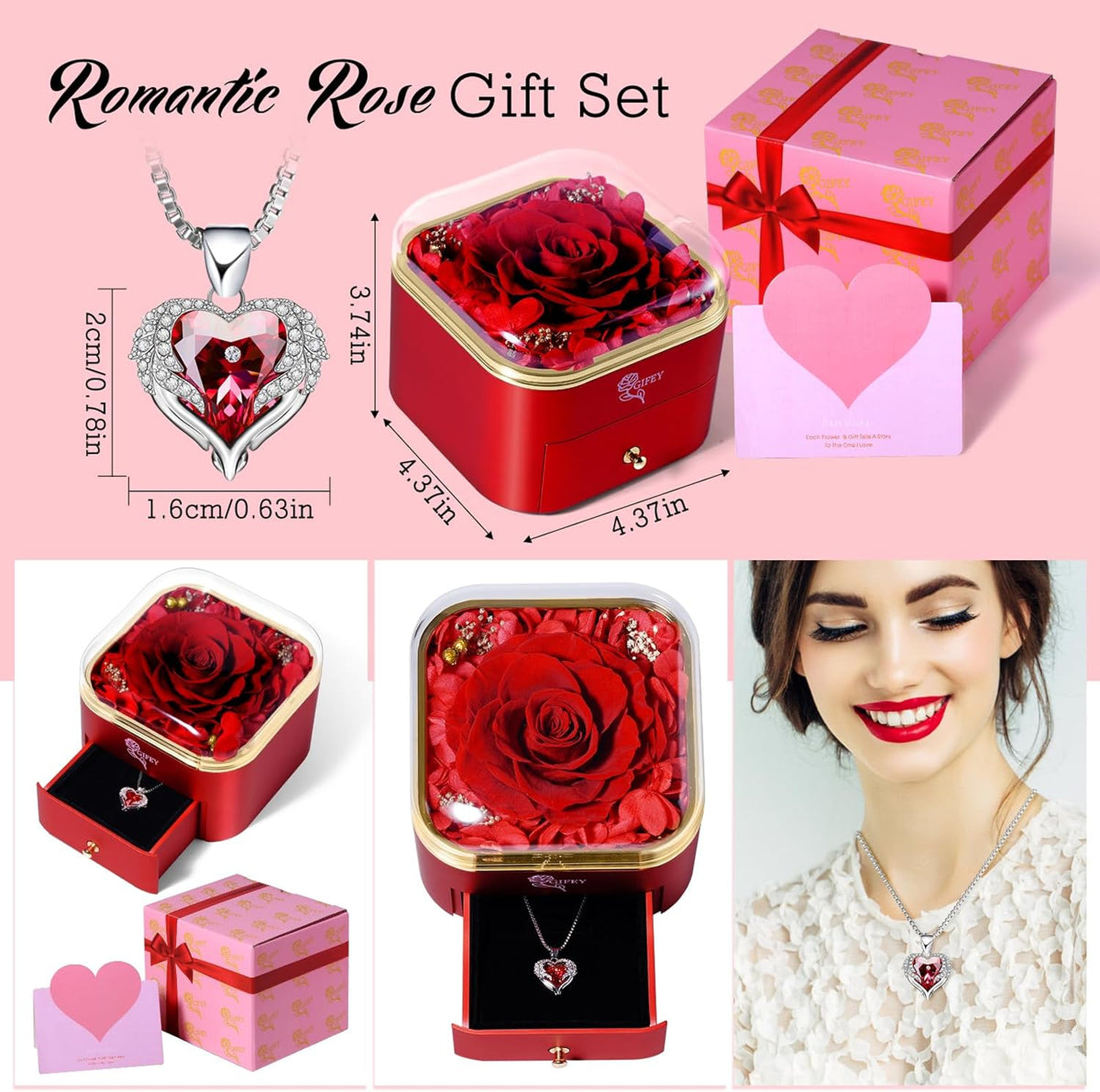 Rose Gifts for Mom, Preserved Eternal Flowers Rose Gifts for Women Wife Girlfriend on Mothers Day Anniversary Birthday Gifts for Women
