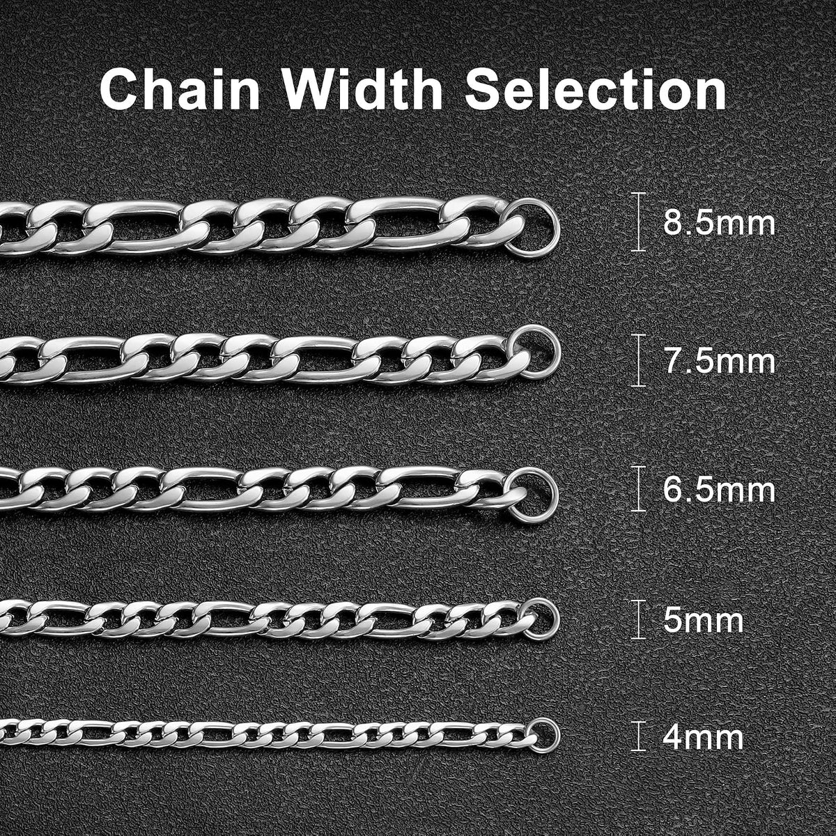 24K Gold Plated Figaro Chain Stainless Steel Necklace Men Women