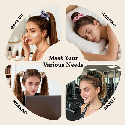 Satin Scrunchies for Women – 8PCS Morandi Neutral Silk Hair Ties – No Crease, Frizz-Free, Elegant & Minimalist Hair Bands for Thick & Thin Hair, Sophisticated Hair Accessories Gifts