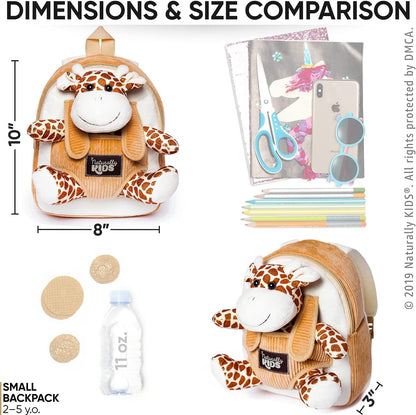 Toddler Backpack W. Plush Giraffe Toy, Kids Gift 2 3 4 5