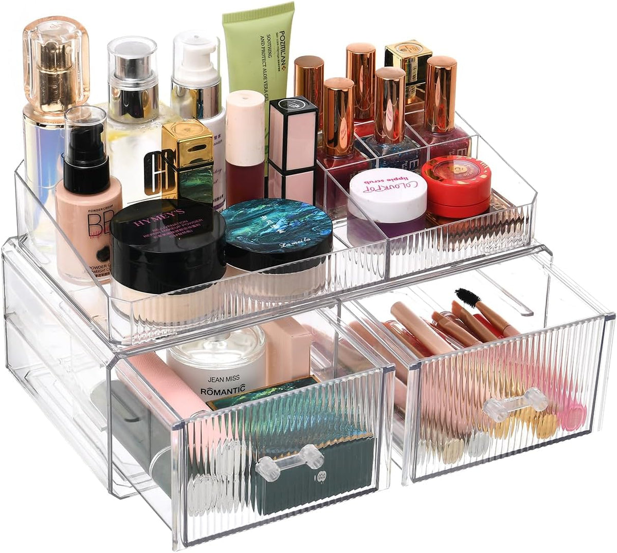 Stackable Storage Drawer, Cosmetic Acrylic Storage Box, Cosmetics and Beauty Product Storage Organizer, Suitable for Makeup Room, Bathroom, Storage Room