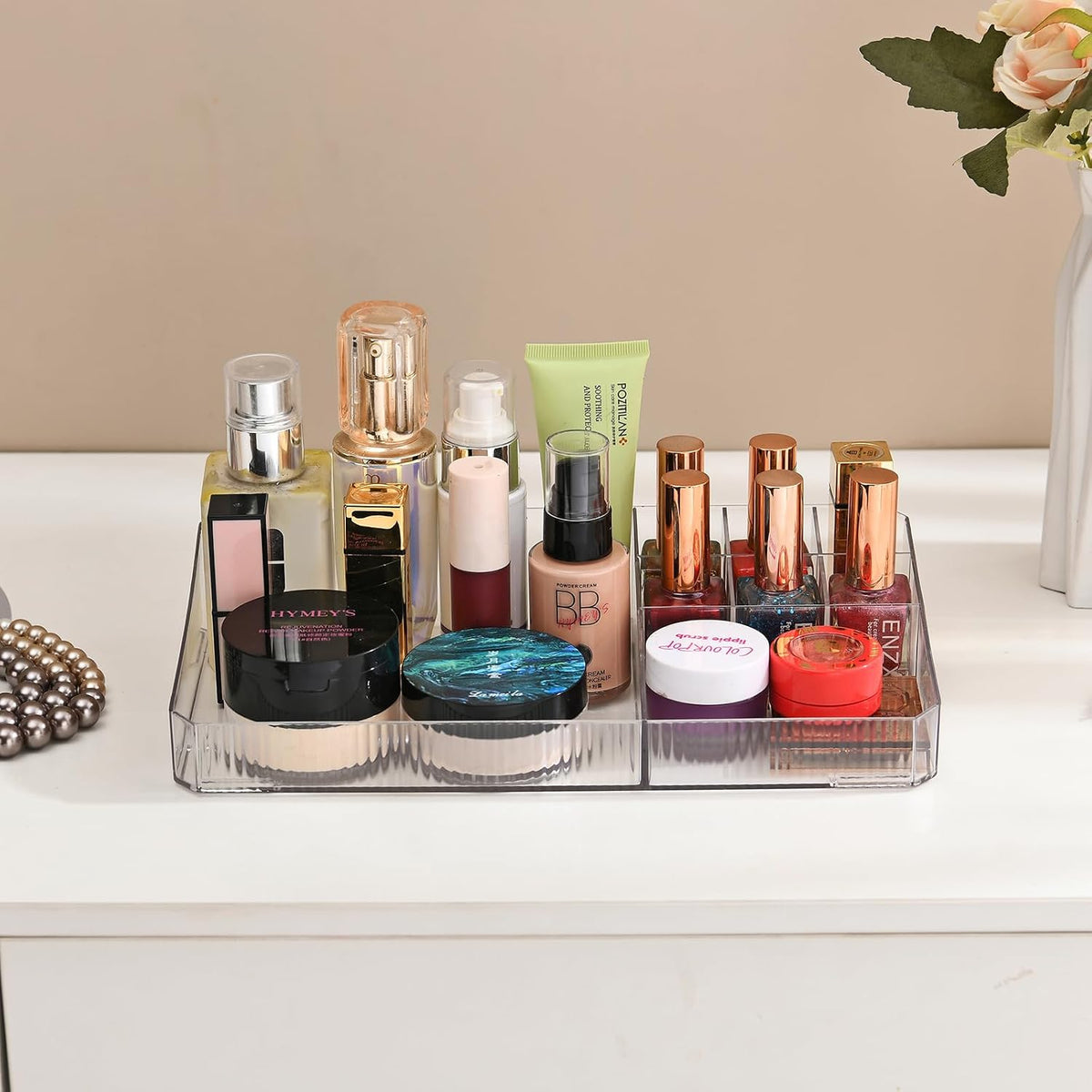 Stackable Storage Drawers, Acrylic Storage Rack, Cosmetics and Beauty Products Organizer, Suitable for Makeup Room, Bathroom, Pantry, Home Bedroom Storage
