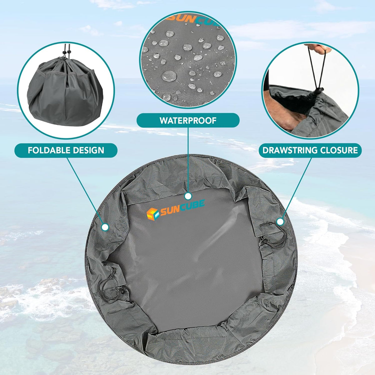 Wetsuit Changing Mat Waterproof Surf Dry Bag, 30" Leakproof