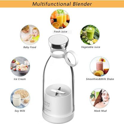 Portable Juicer Blender, 350Ml Rechargeable Electric Blender for Fresh Juice, Fruit & Milkshakes, Bpa-Free, Easy Clean, Compact Travel Cup for Gym, Office, Home（Pink）