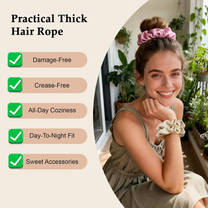 Satin Scrunchies for Women – 8PCS Morandi Neutral Silk Hair Ties – No Crease, Frizz-Free, Elegant & Minimalist Hair Bands for Thick & Thin Hair, Sophisticated Hair Accessories Gifts