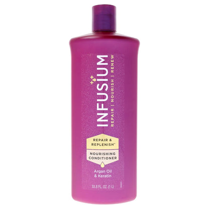 Infusium Repair and Replenish Nourishing Conditioner - Hair Conditioner with Keratin, Argan Oil, and Ceramides - Suitable for All Hair Types - 33.8 Oz