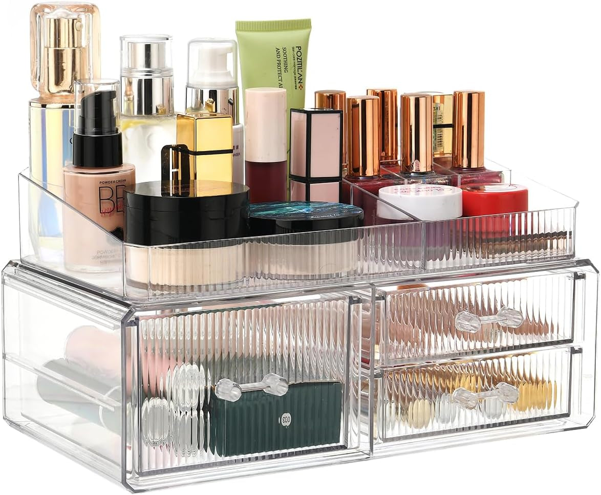Stackable Storage Drawer, Cosmetics Storage Box, Cosmetics and Beauty Product Storage Organizer, Suitable for Makeup Room, Bathroom, Storage Room