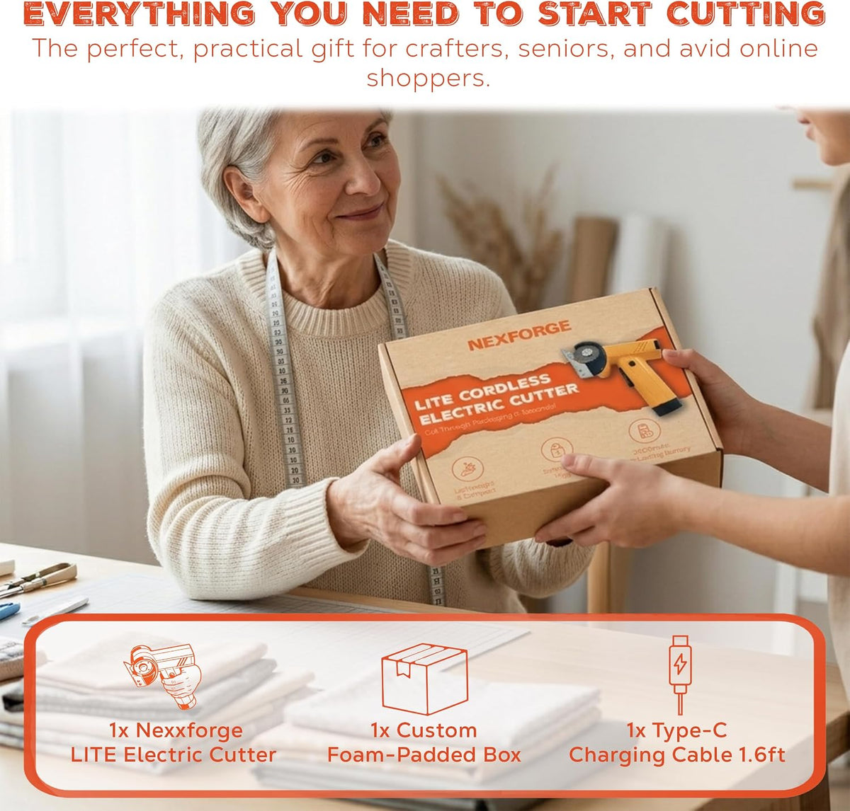 Cordless Electric Box Cutter, Rechargeable Cardboard Cutter