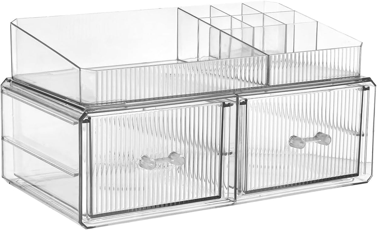 Stackable Storage Drawer, Cosmetic Acrylic Storage Box, Cosmetics and Beauty Product Storage Organizer, Suitable for Makeup Room, Bathroom, Storage Room
