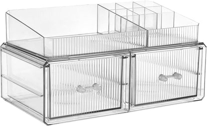 Stackable Storage Drawer, Cosmetic Acrylic Storage Box, Cosmetics and Beauty Product Storage Organizer, Suitable for Makeup Room, Bathroom, Storage Room