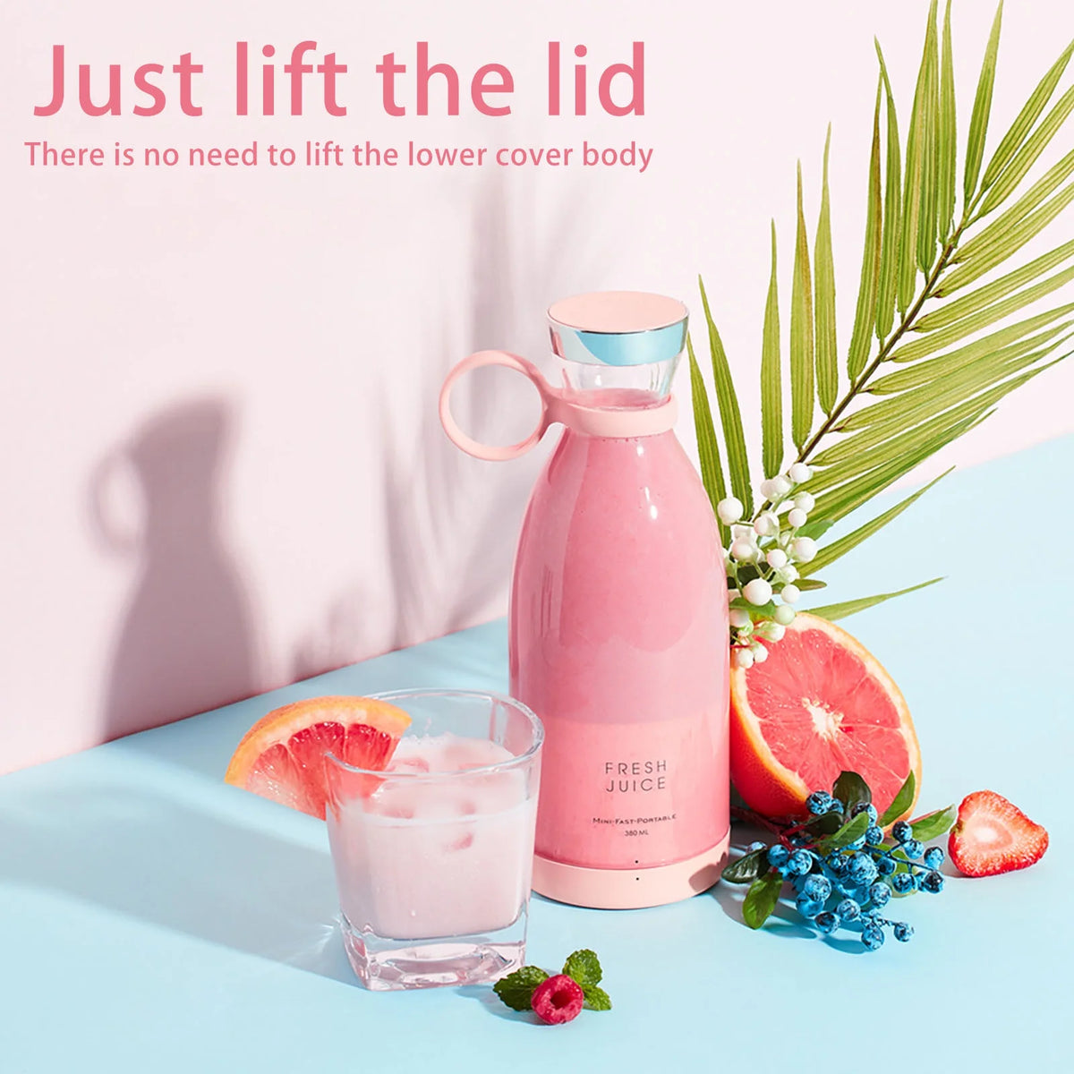 Fresh Juice Blender Portable Juicer Cup Built-In Battery Wireless Charging Outdoor Portable Mini Juicer