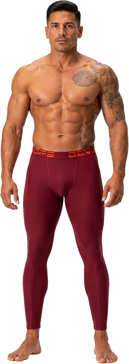 2-3 Pack Men'S Compression Pants Leggings Tights Pocket/Non-Pocket