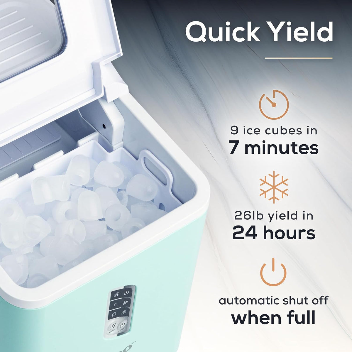 Igloo Ice Maker Countertop, Portable Ice Maker, 26Lbs, Aqua