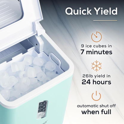 Igloo Ice Maker Countertop, Portable Ice Maker, 26Lbs, Aqua