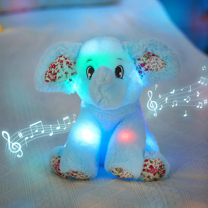 12''Musical Light up Elephant Plush Toy Singing Elephant Stuffed Animal