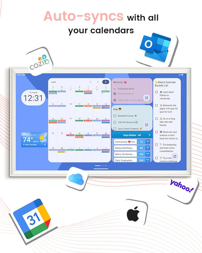 Digital Calendar Wall Touch Screen, Wall Calendar, (24/32 Inch Smart Digital Calendar Family Schedules, Meal Planning, Business Chore Chart/) (24 Inch)