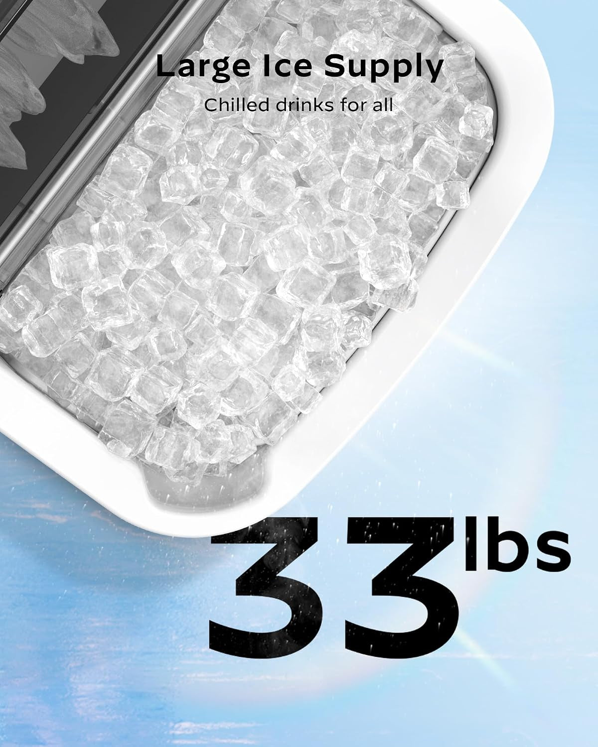 Nugget Ice Maker Countertop - 33Lbs/24H,  Pebble Ice Maker Machine with Self-Cleaning Function, Ice Makers for Home Kitchen Office