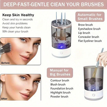 3-In-1 Electric Makeup Brush Cleaner – Fast Deep-Clean,Aut