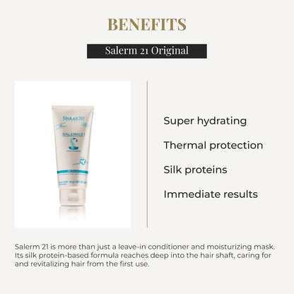 - Instant Hair Conditioner 21 Silk Protein - 200 Ml - Leave-In or Rinse-Out Conditioner - with Silk Proteins - Heat Protector and Hydrating