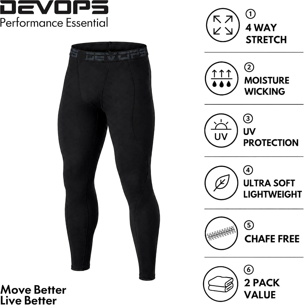 2-3 Pack Men'S Compression Pants Leggings Tights Pocket/Non-Pocket