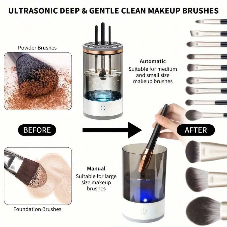 3-In-1 Electric Makeup Brush Cleaner – Fast Deep-Clean,Aut