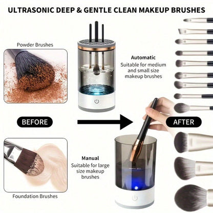 3-In-1 Electric Makeup Brush Cleaner – Fast Deep-Clean,Aut