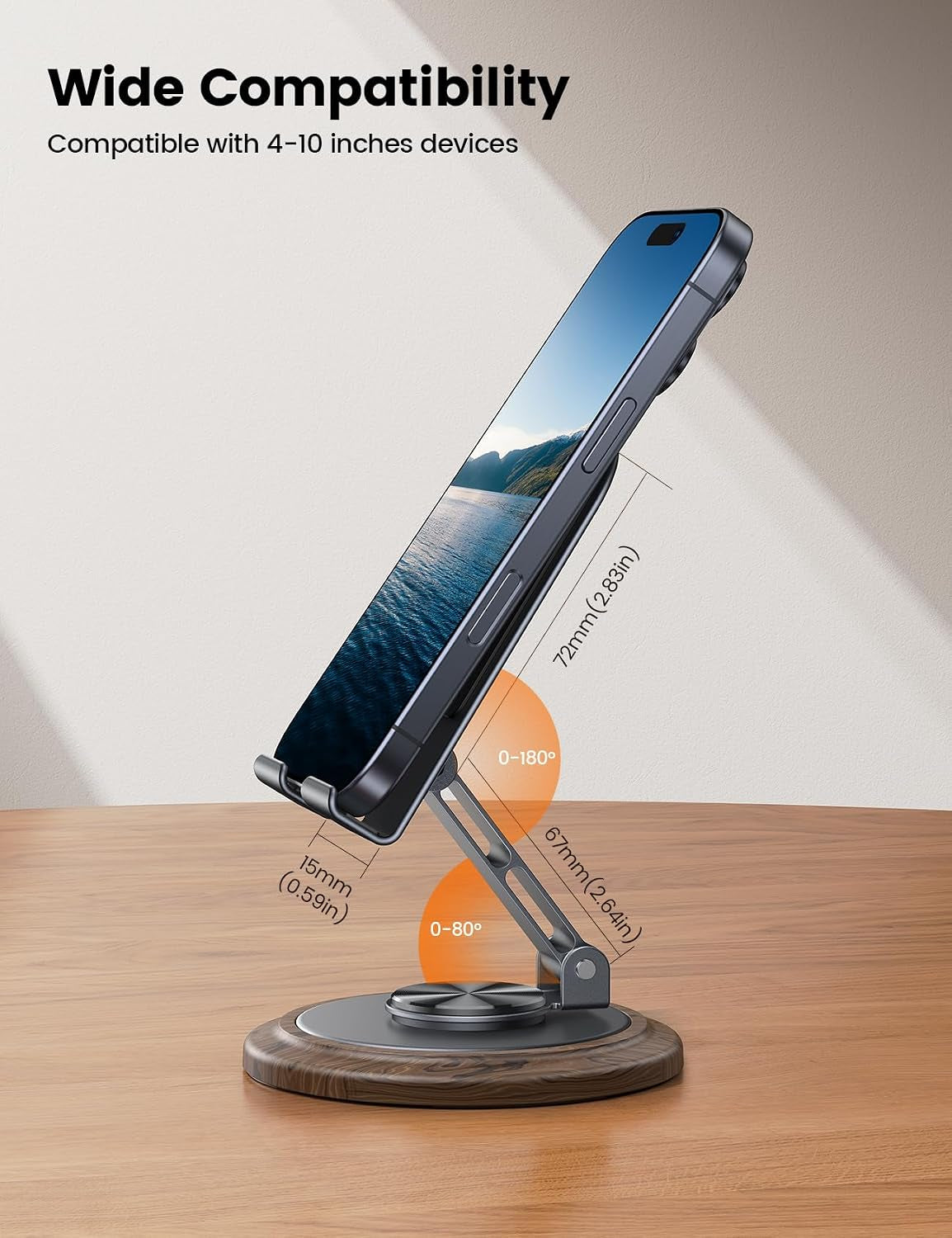 Sturdy Grey Phone Stand, Desk Accessories for Men