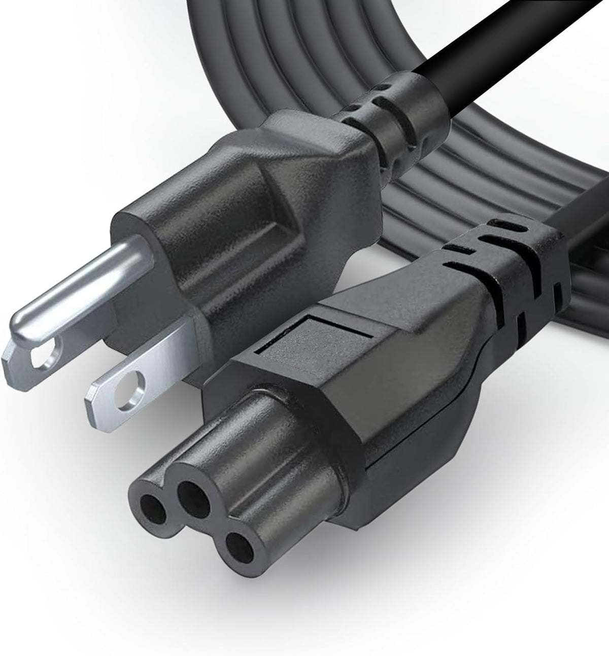 Standard 3Ft 3 Prong AC Laptop Power Cord 125 Volts Replacemenet C5 Charger Cable for Laptop, Notebook, Monitors, Projectors, Scanners