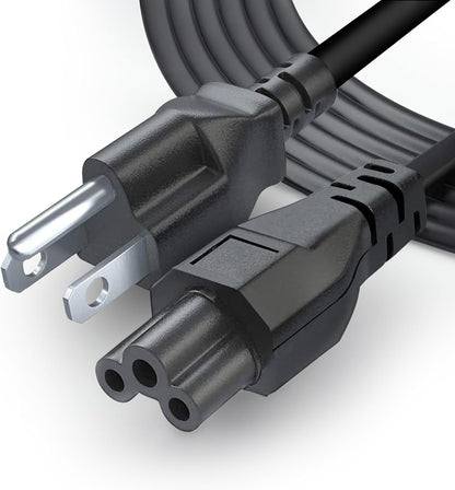 Standard 3Ft 3 Prong AC Laptop Power Cord 125 Volts Replacemenet C5 Charger Cable for Laptop, Notebook, Monitors, Projectors, Scanners