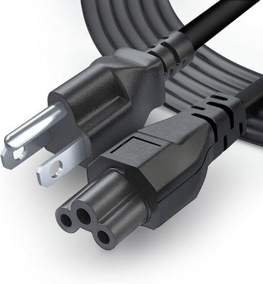 Standard 3Ft 3 Prong AC Laptop Power Cord 125 Volts Replacemenet C5 Charger Cable for Laptop, Notebook, Monitors, Projectors, Scanners