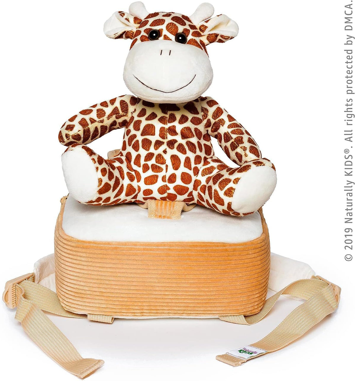 Toddler Backpack W. Plush Giraffe Toy, Kids Gift 2 3 4 5